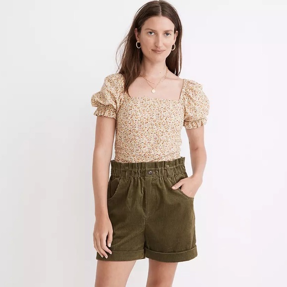 Madewell Hopewell Puff-Sleeve Crop Top in Cottage Garden - Picture 3 of 11